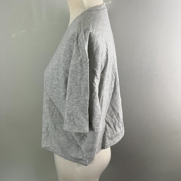 NWOT OPEN EDIT‎ Boxy Crop T-Shirt in Grey Light Heather (S) - Picture 5 of 10
